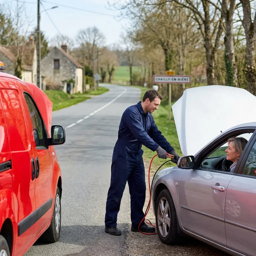 Démarrage voiture Chailly-en-Bière (77930)