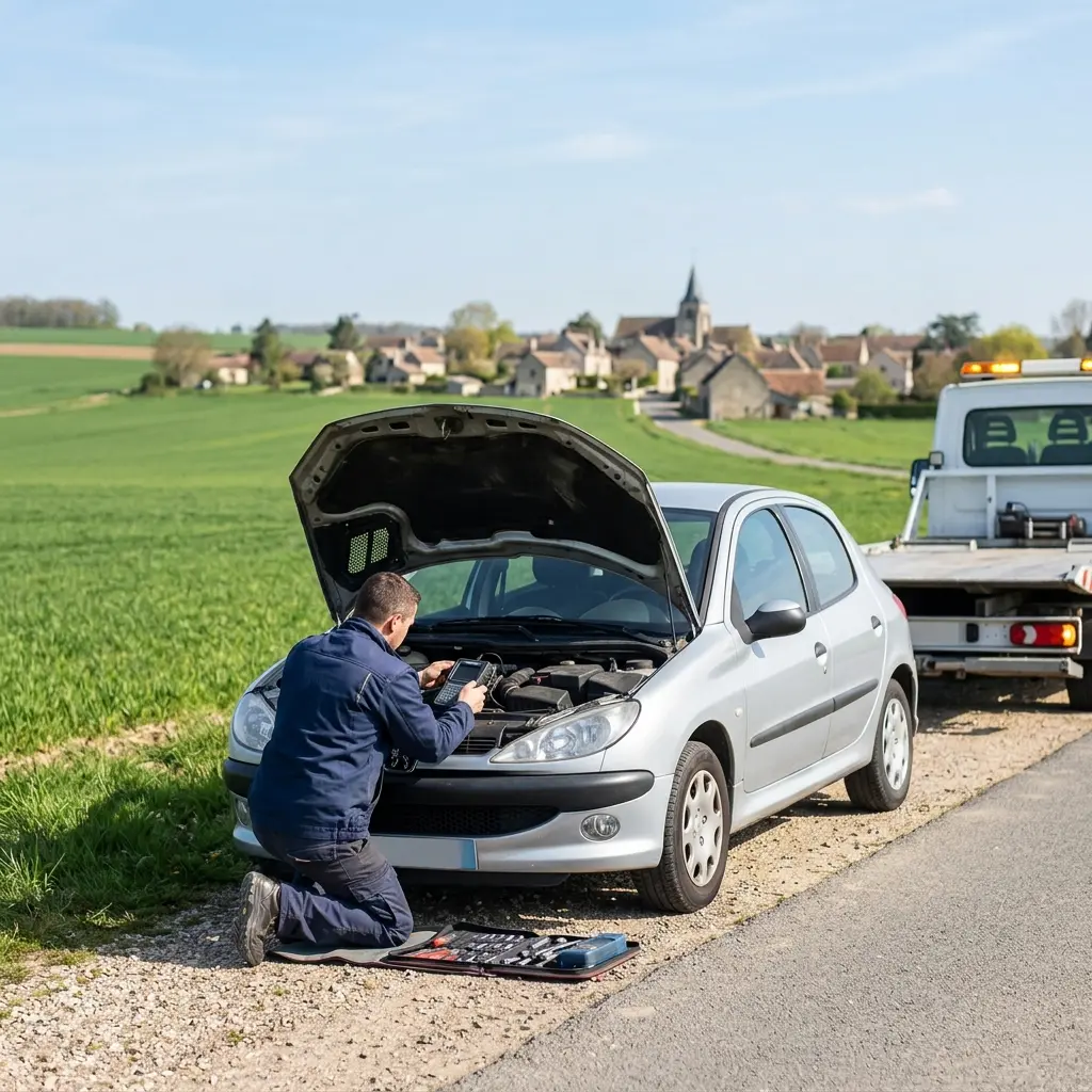 Comment se déroule l'intervention de dépannage auto à Pussay ?