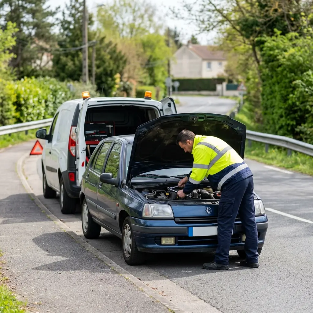 Comment réagir face à une panne sur la route à Mériel ?