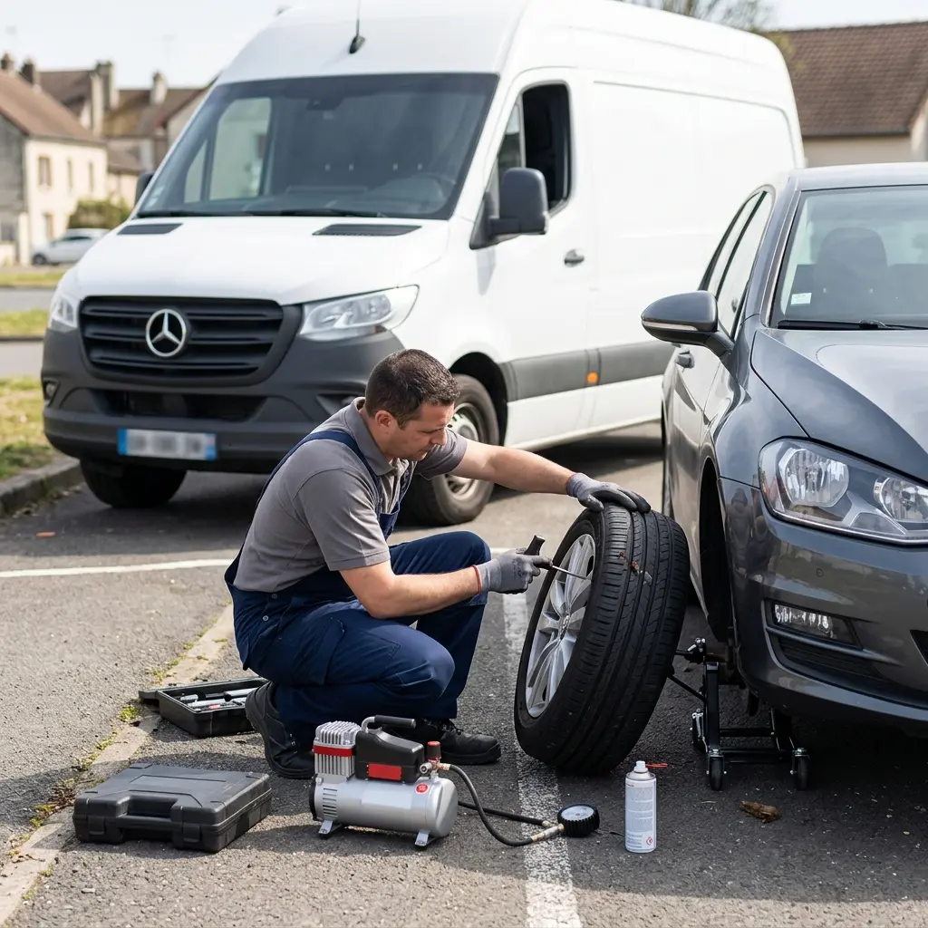 Comment réagir face à une roue à plat à Boran-sur-Oise ?