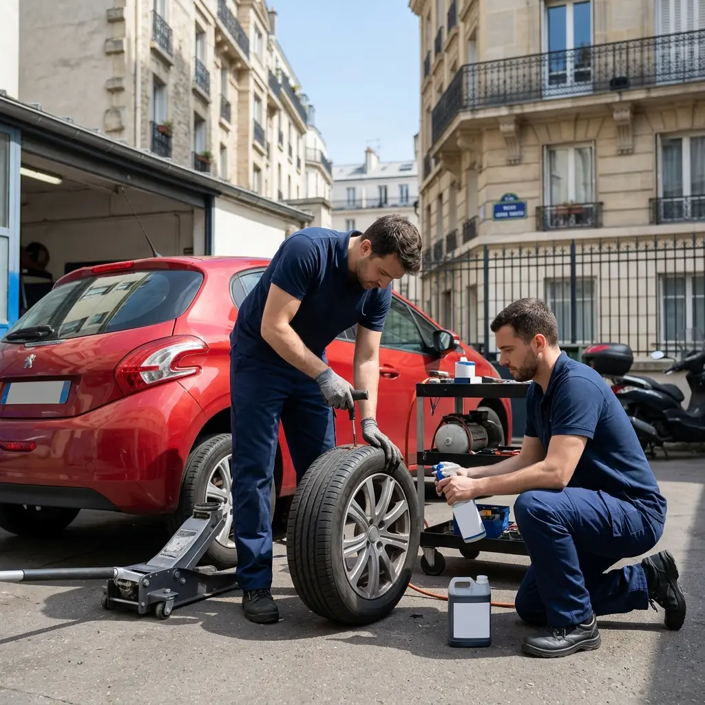 Reprise de route rapide et sécurisée après une crevaison à Paris 13