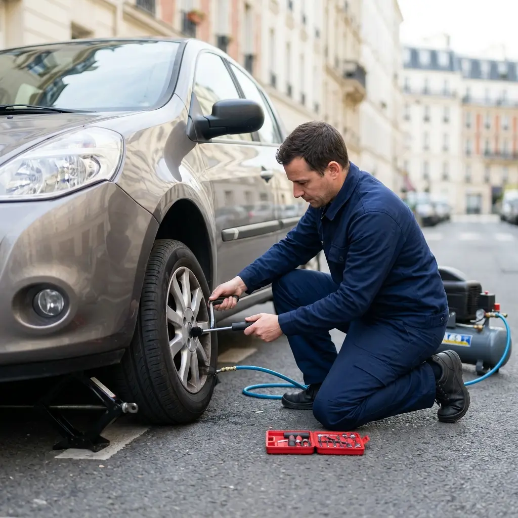 Comment réagir face à un pneu crevé à Paris 19e ?