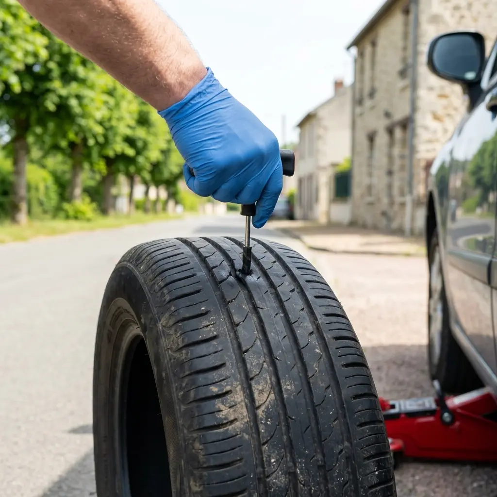 Comment réagir face à une roue dégonflée à Samoreau ?