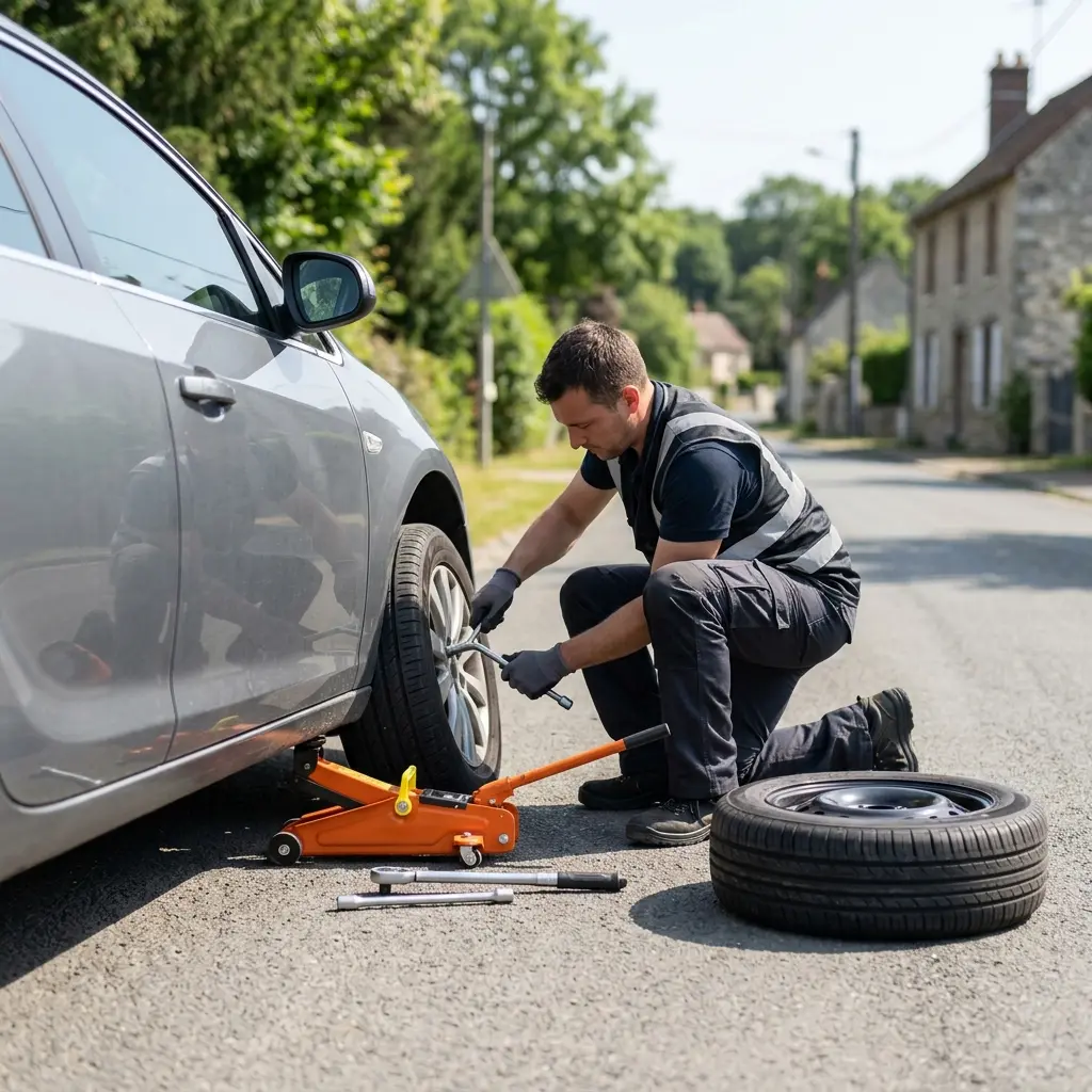 Les gestes essentiels en cas de pneu perforé à Othis
