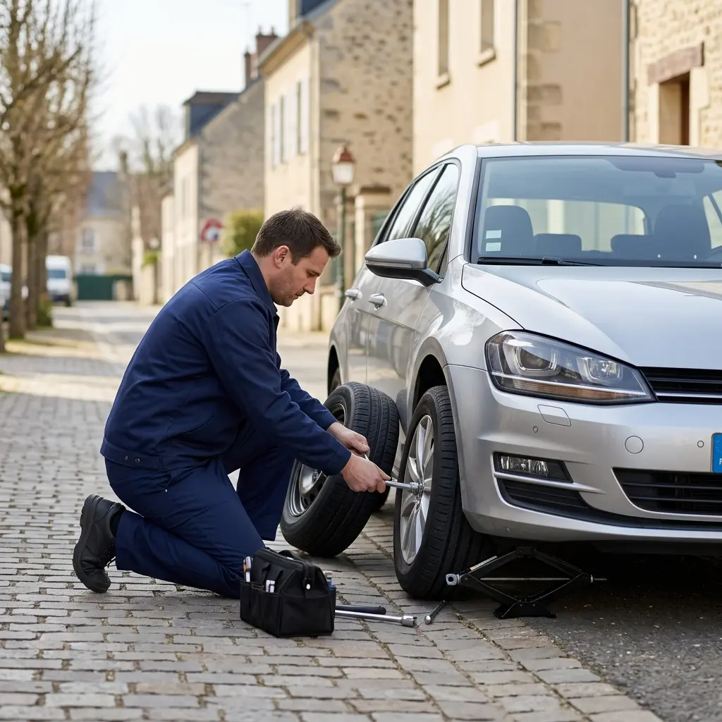 Les bons gestes en cas de crevaison à Fontainebleau