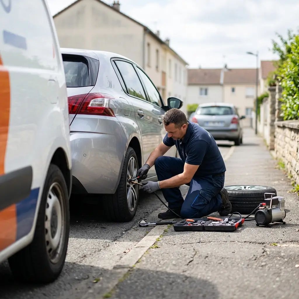 Les gestes essentiels lors d'une crevaison à Chelles