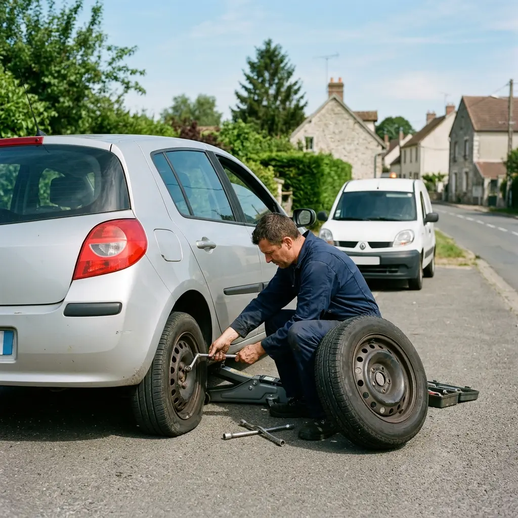 Comment réagir face à un pneu à plat à Pommeuse