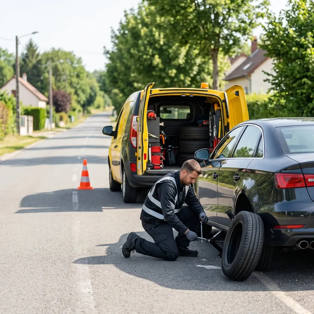 Comment réagir face à un pneu à plat à Montigny-sur-Loing
