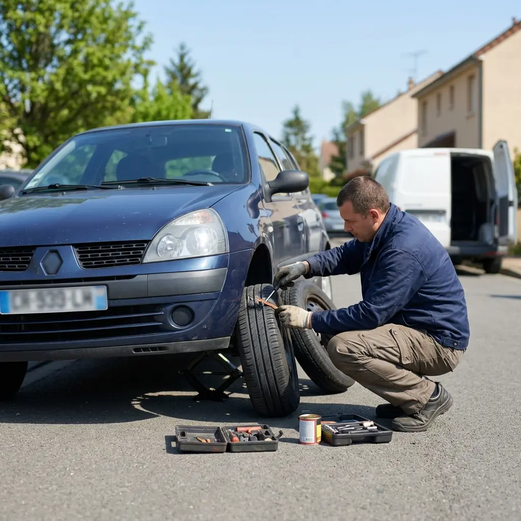 Comment réagir correctement face à une crevaison à Magny-le-Hongre