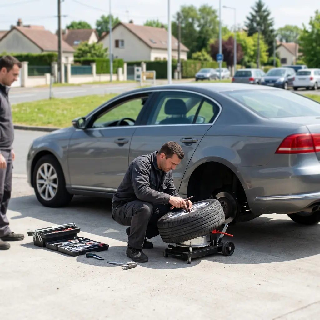 Comment réagir correctement face à un pneu à plat à Magny-les-Hameaux