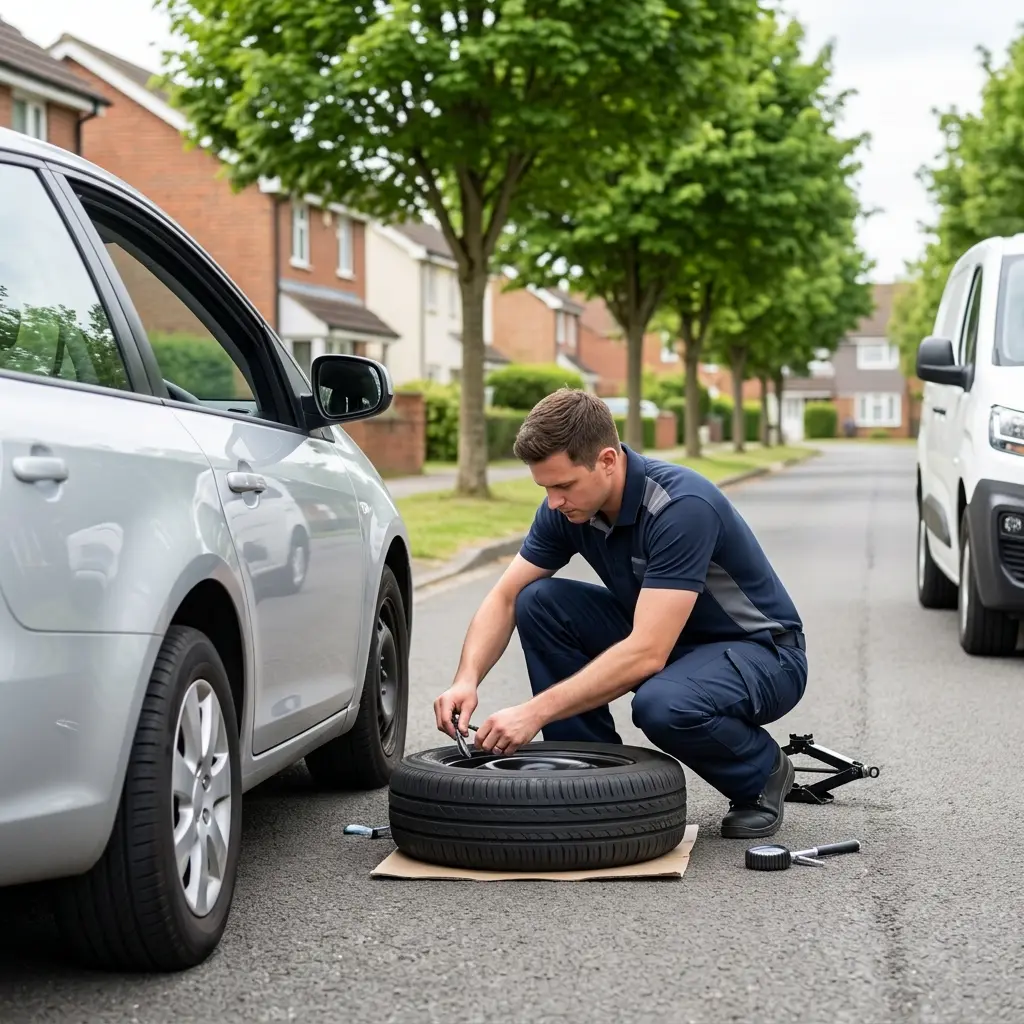 Les gestes essentiels lors d'une panne de pneu à Achères