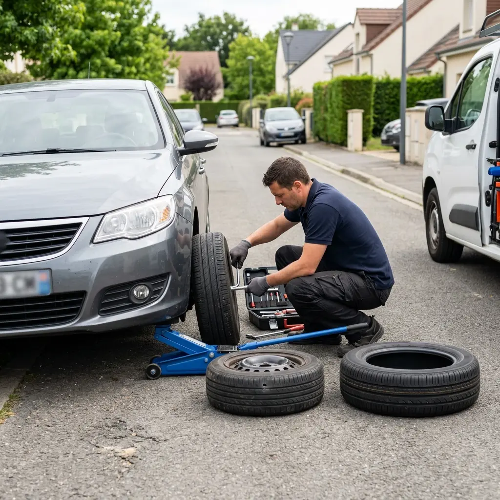 Les gestes essentiels lors d'une crevaison à Coignières
