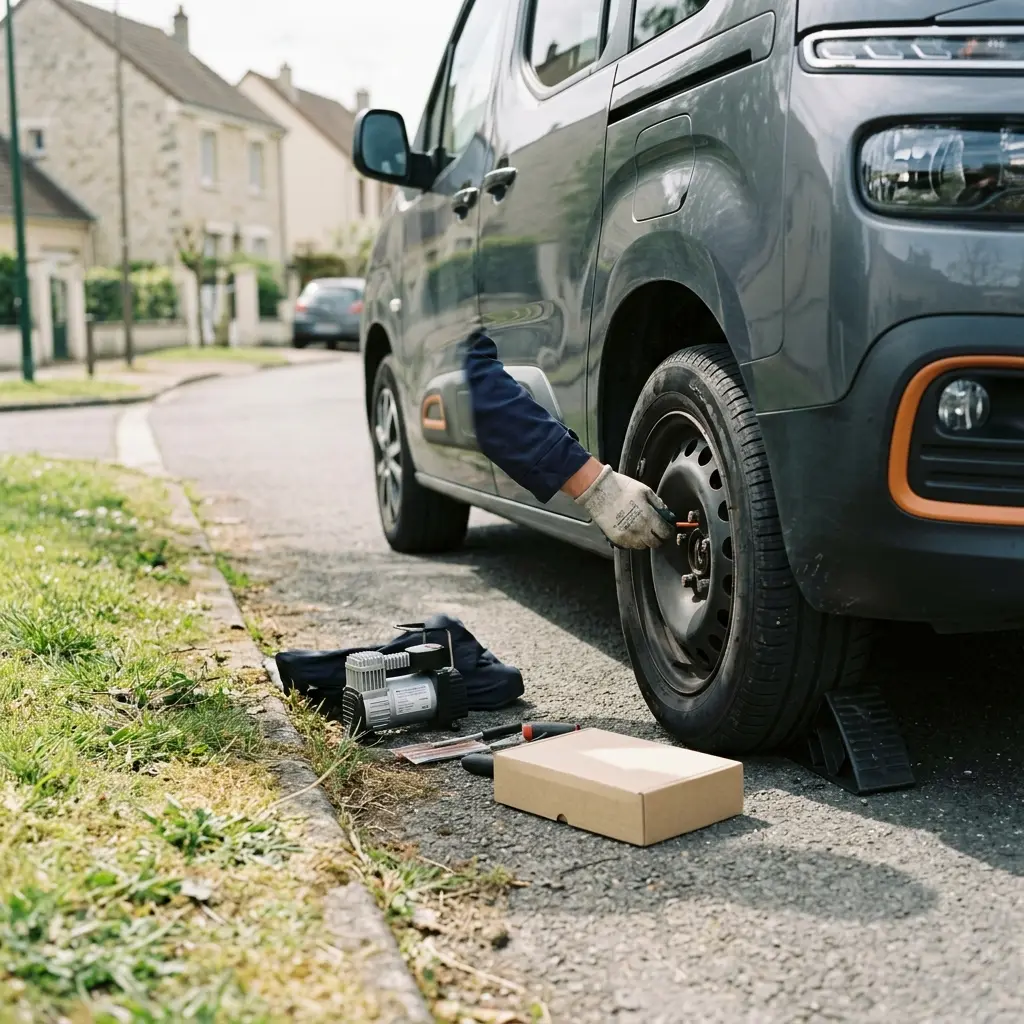 Comment se déroule l’intervention à Porcheville si votre pneu crevé