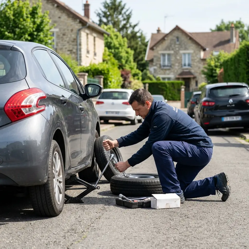 Les bons gestes lors d'une crevaison à Mareil-Marly