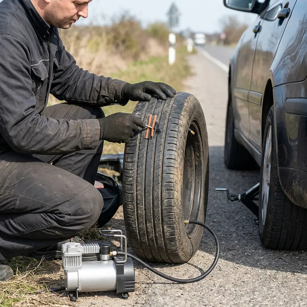L'approche technique pour réparer votre pneu sur place