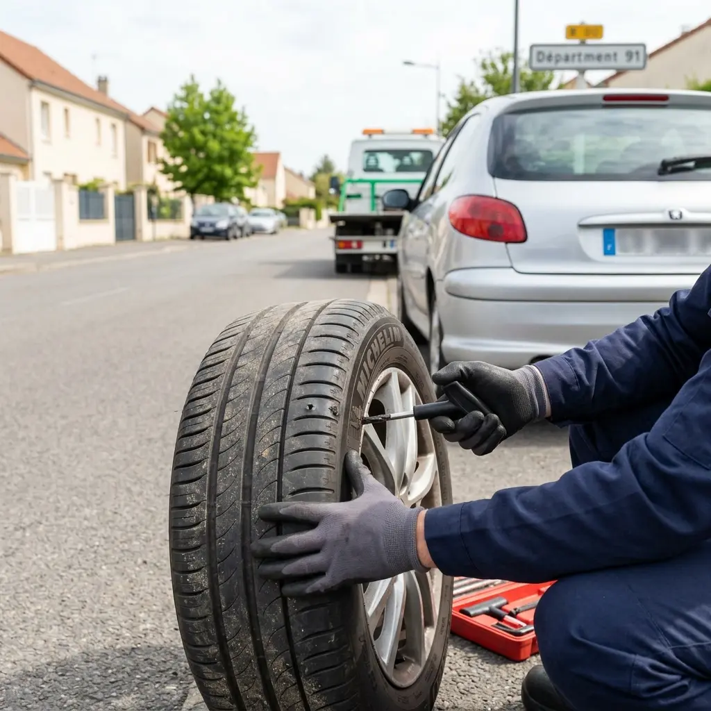 Les gestes essentiels en cas de crevaison à Marcoussis