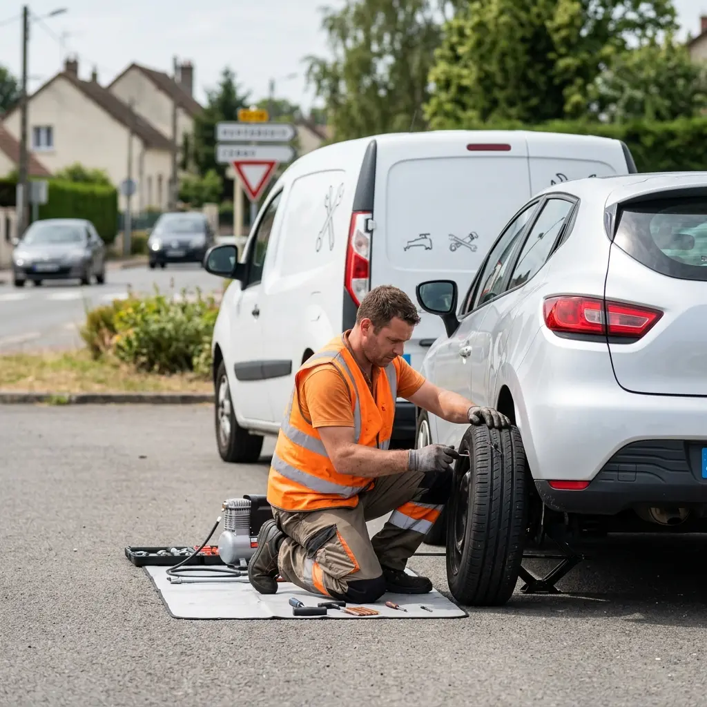 Comment réagir face à un pneu dégonflé à Cerny