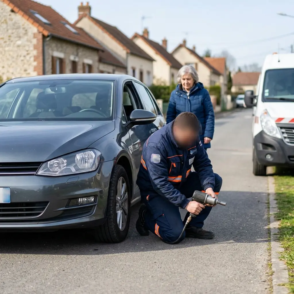 Les bons gestes en cas de crevaison à Marolles-en-Hurepoix