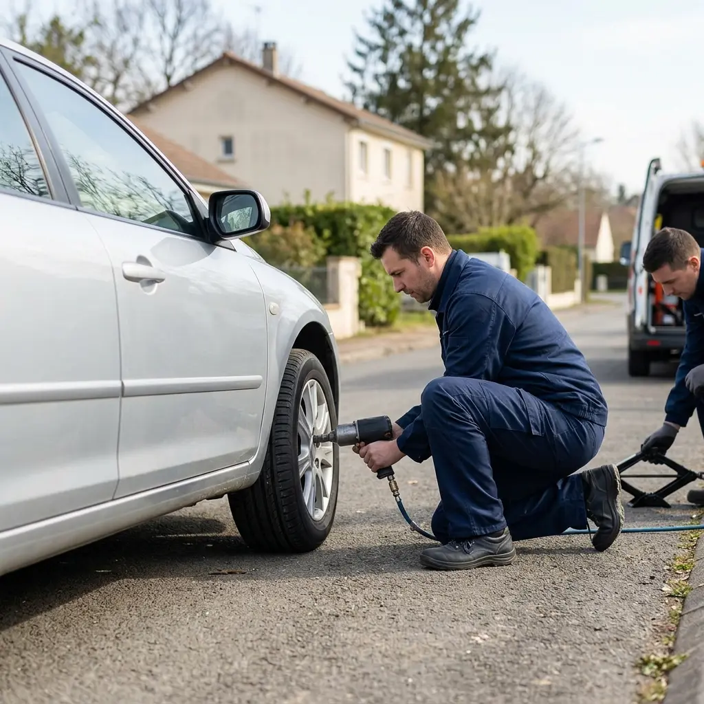 Les gestes essentiels en cas de pneu à plat au Mérévillois
