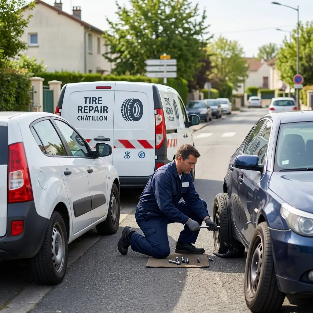 Les gestes essentiels lors d'une panne de pneu à Châtillon