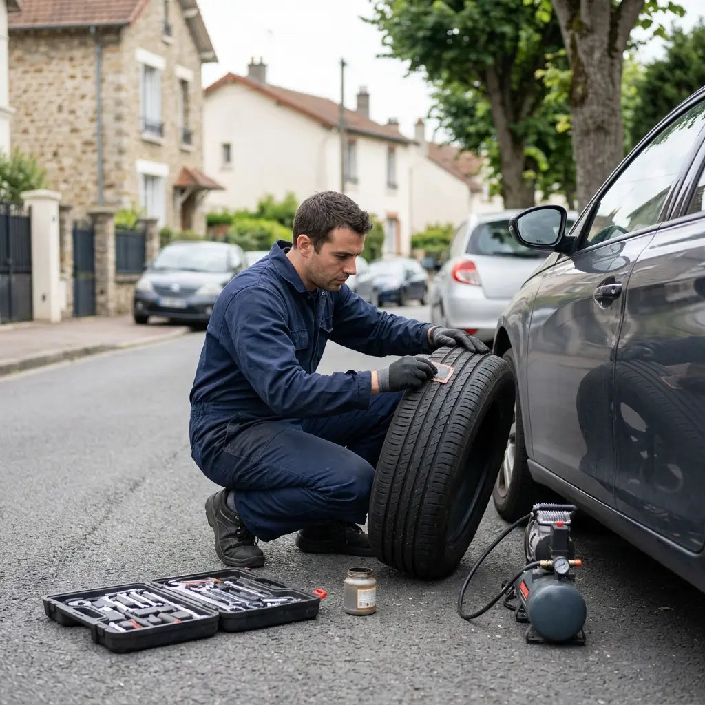 Comment se déroule le dépannage crevaison à Garches ?