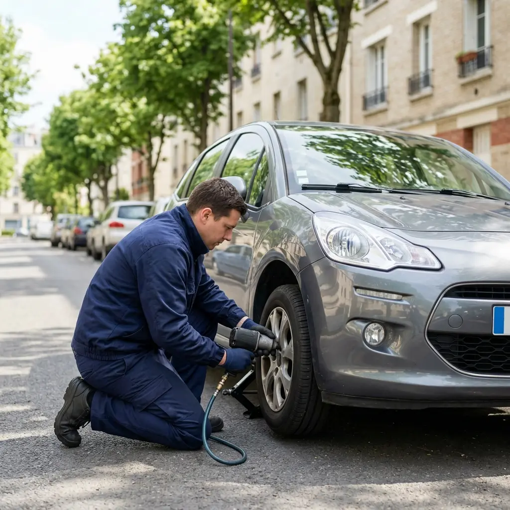 Comment réagir face à un pneu crevé aux Lilas