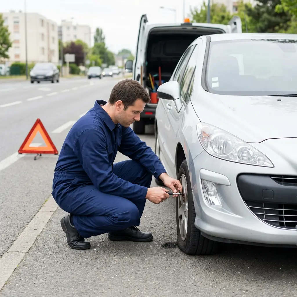 Les gestes essentiels lors d'une crevaison à Cergy