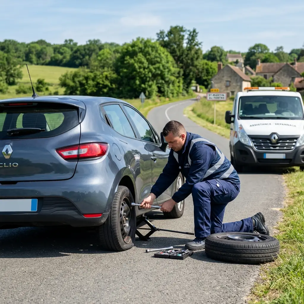 Comment réagir face à un pneu dégonflé à Saint-Martin-du-Tertre ?