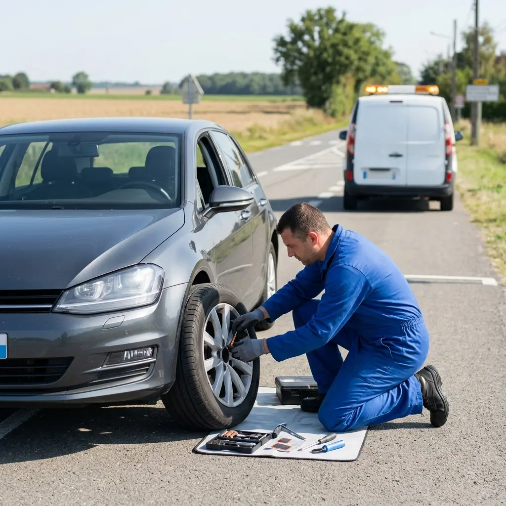 Comment réagir face à un pneu crevé à Vémars ?