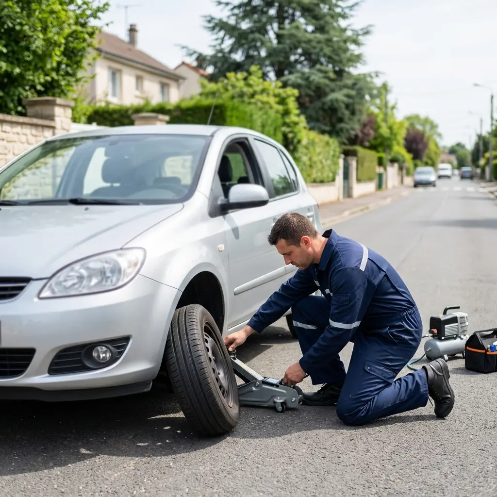 Adopter les bons gestes lors d'une crevaison à Margency