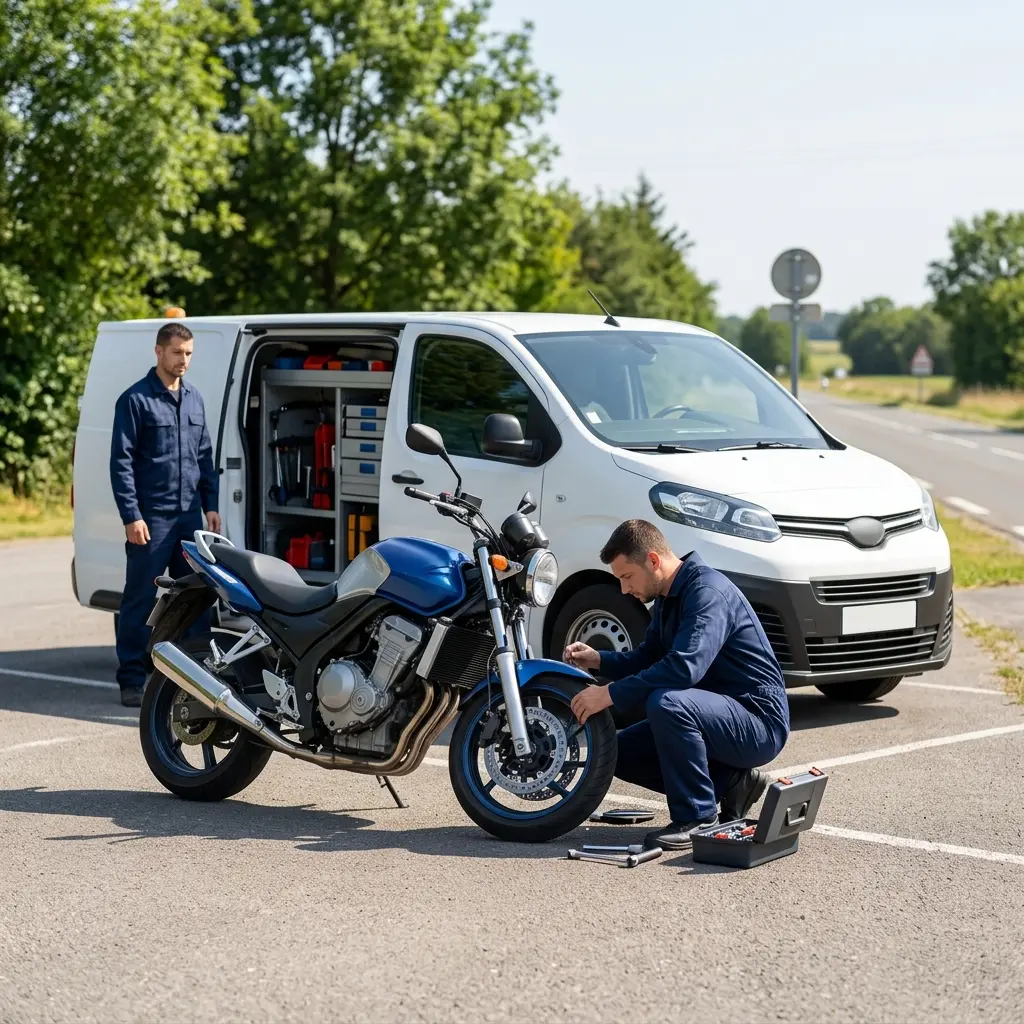 Comment se déroule l’intervention à Lagny-le-Sec lorsqu’une moto tombe en panne