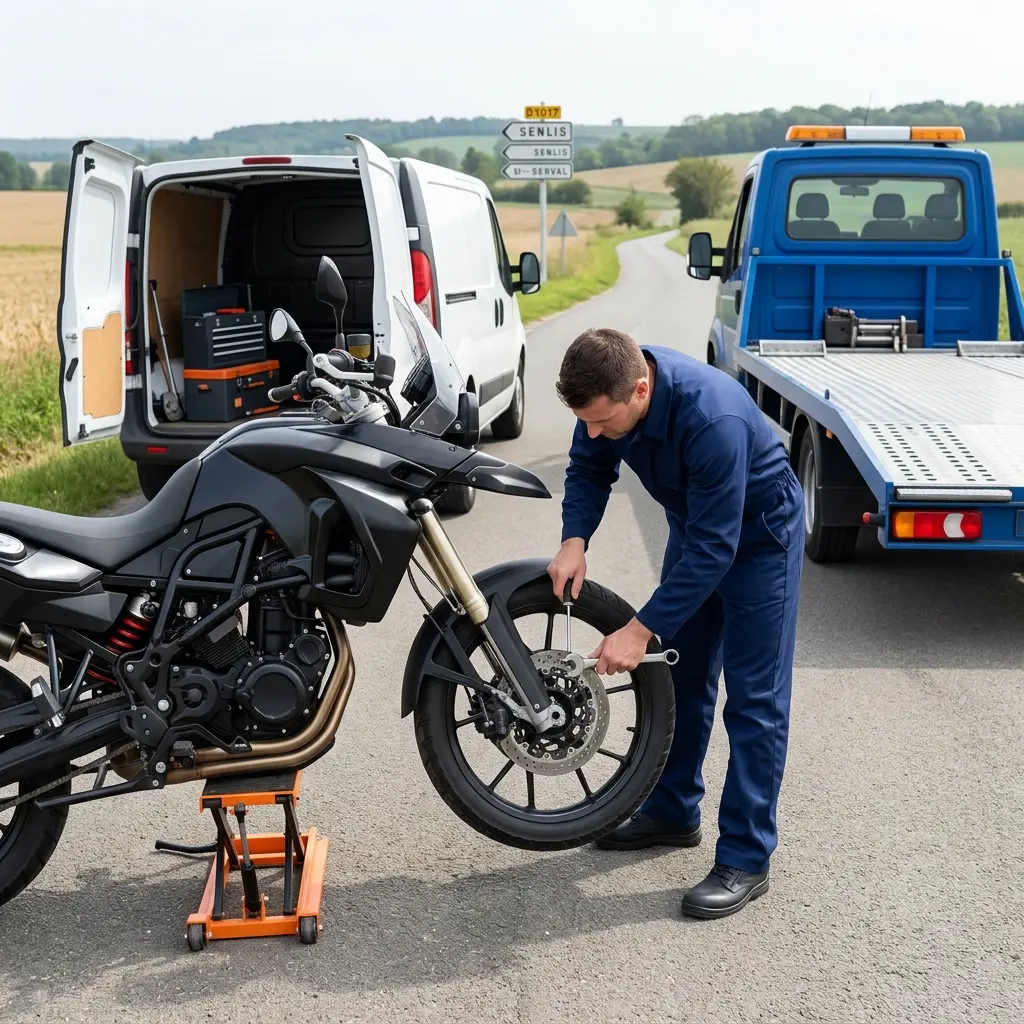 Dépannage moto Chapelle-en-Serval (60520)