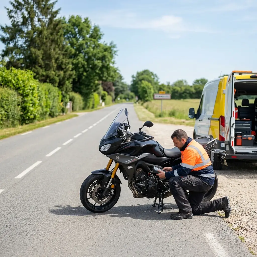 Les gestes essentiels lors d'une panne de moto à Pommeuse