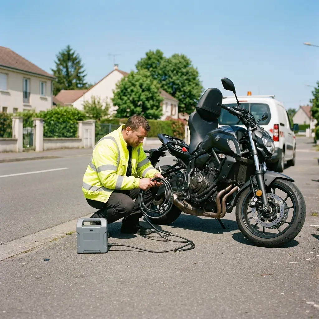Comment se déroule l'intervention de dépannage moto à Brétigny-sur-Orge ?