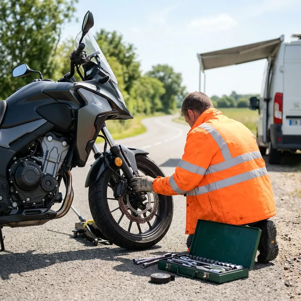 Comment nous diagnostiquons et réparons votre moto en place à Plessis-Pâté