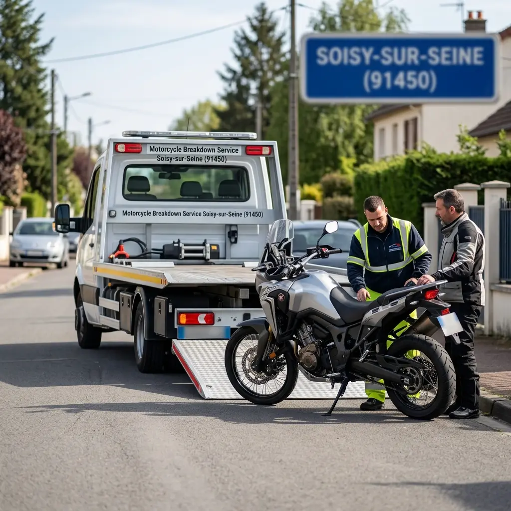 Comment se déroule le dépannage moto à Soisy-sur-Seine ?