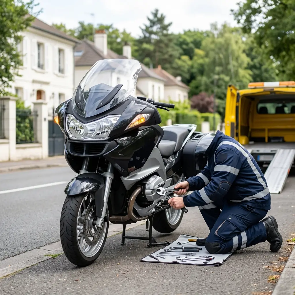 Quelles actions sont entreprises pendant votre dépannage moto à Ville-d'Avray ?