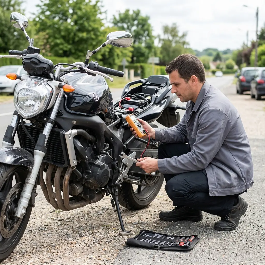 Comment se déroule l'intervention de dépannage moto à Beauchamp ?