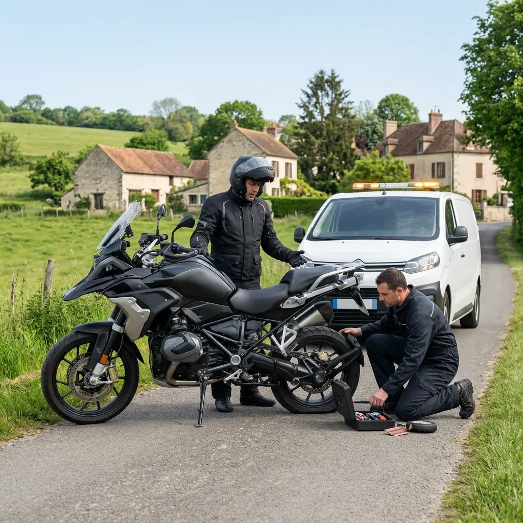 Comment se déroule le dépannage moto à Auvers-sur-Oise ?