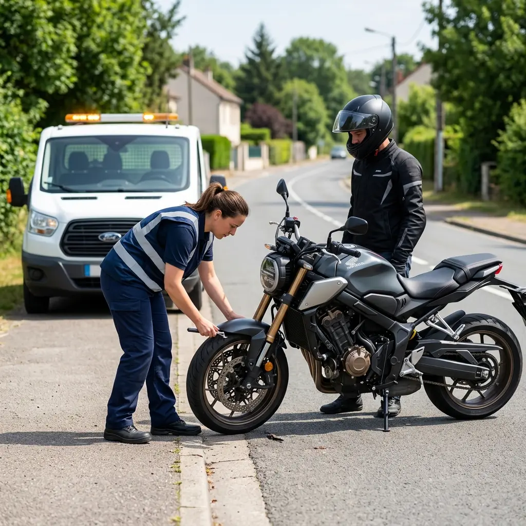 Bons réflexes à Margency pour le dépannage moto