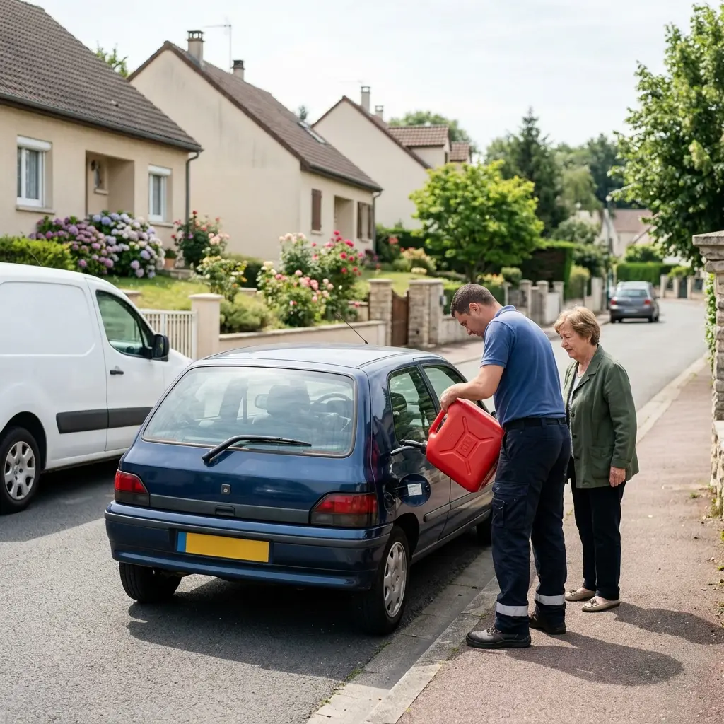 Comment se déroule le dépannage panne d'essence à Mériel ?