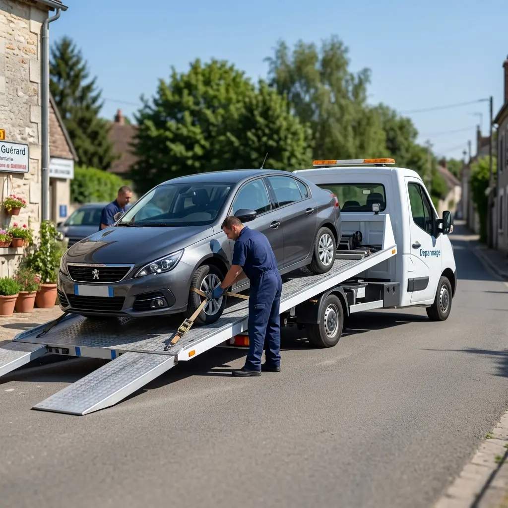 Comment se déroule chaque étape à Guérard pour un dépannage et remorquage ?