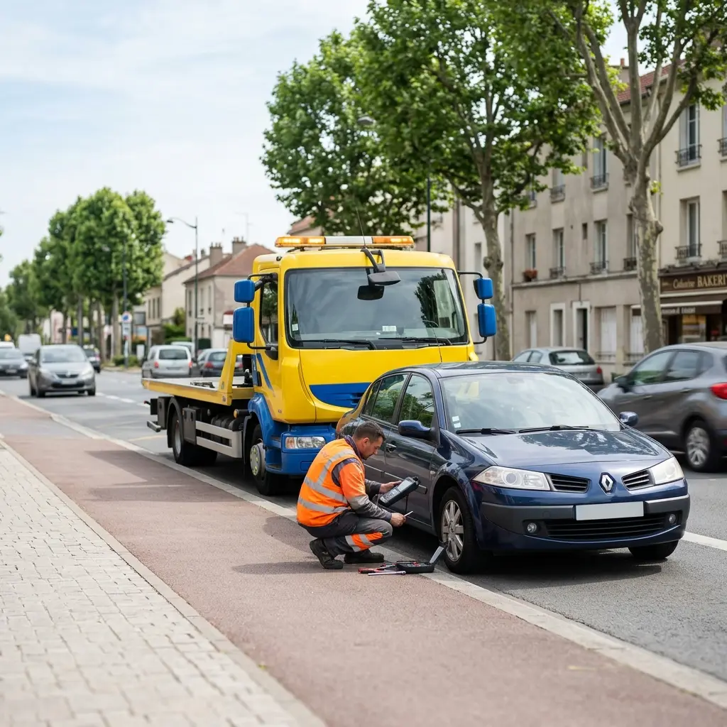 Comment se déroule l'intervention de la dépanneuse à Noisy-le-Sec ?