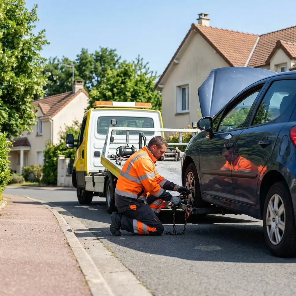 Déroulement d’une intervention de dépanneuse à Vauréal