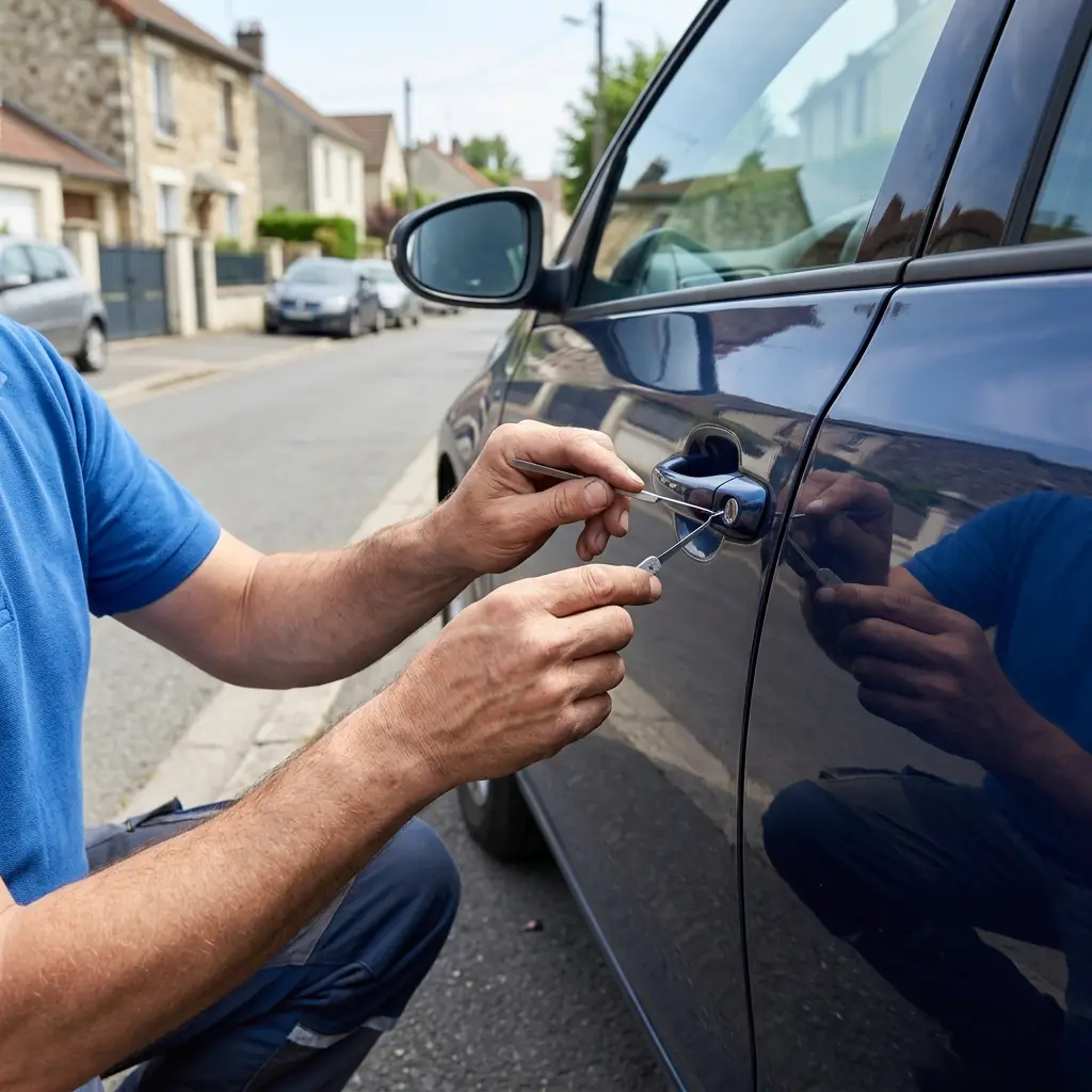 Comment se déroule l’intervention d’ouverture de porte voiture à Beauchamp ?