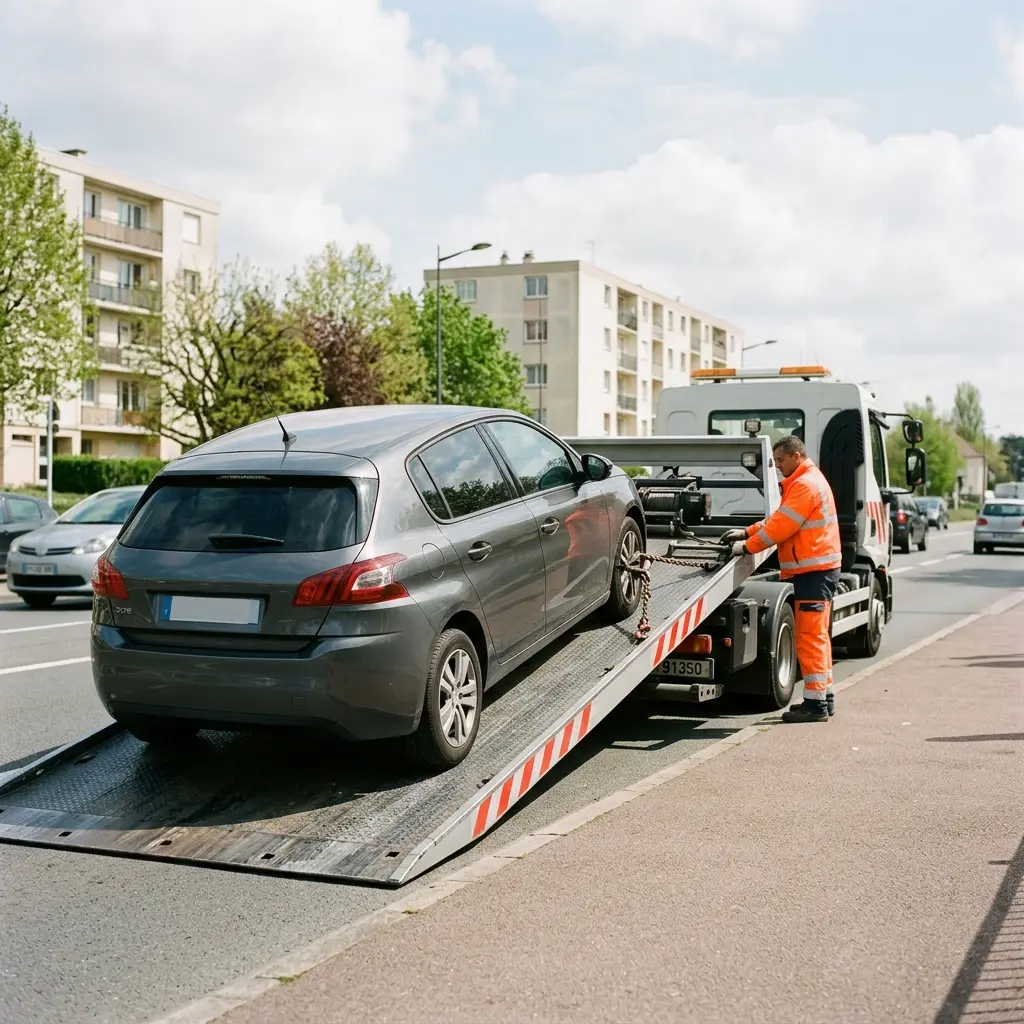 Comment se déroule l'intervention de remorquage à Grigny ?