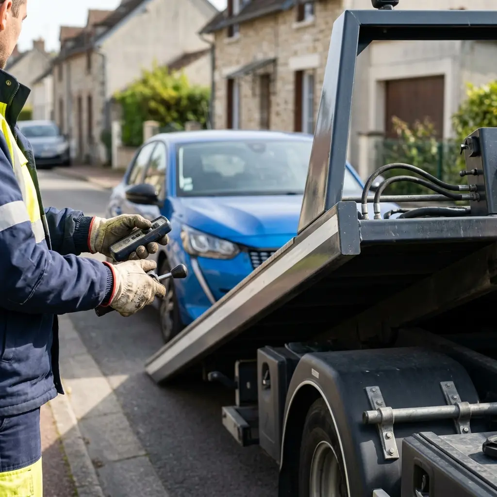 Comment se déroule l'intervention de remorquage à Thomery ?
