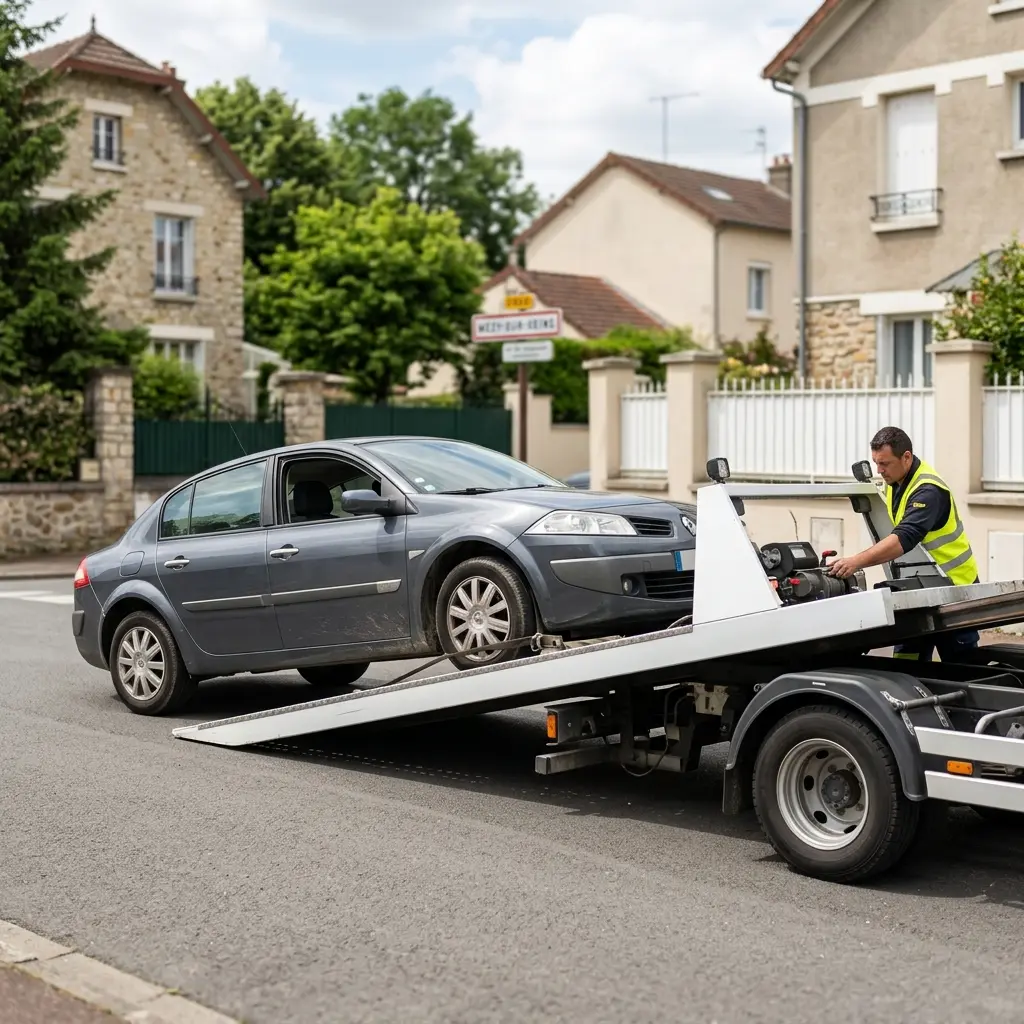 Comment notre équipe remorque votre voiture à Mézy-sur-Seine
